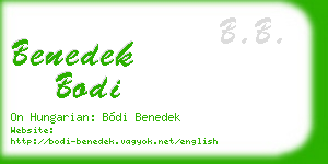 benedek bodi business card